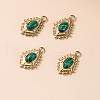 Alloy Synthetic Malachite Pendants PW-WG09F47-05-1