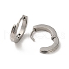 Non-Tarnish 304 Stainless Steel Grooved Hoop Earrings EJEW-P255-10P-2