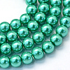 Baking Painted Pearlized Glass Pearl Round Bead Strands X-HY-Q003-10mm-29-1