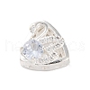 Rack Plating Brass Micro Pave Cubic Zirconia Beads KK-Z082-06S-1