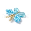 Handmade Glass Seed Beaded Butterfly Pendants PALLOY-MZ00685-05-4