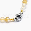 Natural Citrine Graduated Beads Necklaces and Bracelets Jewelry Sets SJEW-L132-05-4