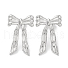 304 Stainless Steel Bowknow Stud Earrings EJEW-D281-14S-1