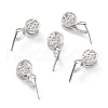 Anti-Tarnish Rhodium Plated 925 Sterling Silver Ice Pick Pinch Bails STER-Z001-119P-1