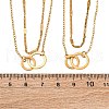 Interlocking Ring 304 Stainless Steel Double Layered Necklaces & Link Bracelets Sets SJEW-Z003-02G-4