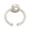Rack Plating Brass Open Cuff Rings for Women RJEW-F162-01P-Q-3