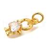 Rack Plating Brass Micro Pave Cubic Zirconia Charms KK-I716-23G-01-2