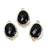 Natural Obsidian Faceted Connector Charms G-K347-11G-16-1