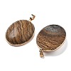 Electroplate Natural Picture Jasper Pendants KK-F882-06G-02-2