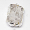 Electroplated Natural & Dyed Druzy Agate Links connectors G-N0168-009-2