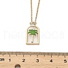 Arch with Coconut Tree Brass Enamel Pendant Necklaces NJEW-H051-03G-5