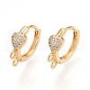 Brass Micro Pave Cubic Zirconia Hoop Earring Finding KK-N261-45G-1
