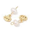 Natural Cultured Freshwater Pearl & Brass Pendants KK-U062-12G-2