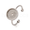 Non-Tarnish 304 Stainless Steel Open Cuff Ring Components X-STAS-S134-01P-04-1