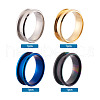 Stainless Steel Grooved Finger Ring Settings MAK-TA0001-05-11