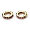Brass Micro Pave Cubic Zirconia European Beads KK-B028-18G-D-2