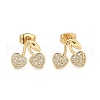 Brass Clear Cubic Zirconia Stud Earrings EJEW-Q017-03A-G-4