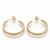 Brass Micro Pave Clear Cubic Zirconia Stud Earrings EJEW-S208-018-2