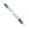 Faceted Round Natural Green Aventurinee & Malachite & Potato Natural Cultured Freshwater Pearl Beaded Connector Charms PALLOY-JF03532-03-2