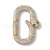 Rack Plating Brass Micro Pave Cubic Zirconia Twister Clasps KK-NH0002-18G-01-1