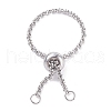 304 Stainless Steel Rolo Chains Slider Ring Findings RJEW-JR00443-02-1