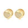 Brass Pave Clear Cubic Zirconia Hoop Earrings EJEW-M258-19G-1