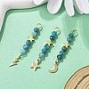 3Pcs 3 Styles Natural Apatite Faceted Round Beaded Pendants PALLOY-JF03604-05-1