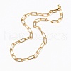 Brass Paperclip Chain Necklaces NJEW-H206-06G-2