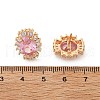 Oval Brass Micro Pave Cubic Zirconia Stud Earrings for Women EJEW-G428-27G-04-5