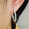 S925 Sterling Silver Oval Hoop Earrings QA6317-2-4