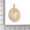 Brass Clear Cubic Zirconia Pendants KK-Z050-28G-01-3