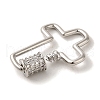 Brass Micro Pave CLear Cubic Zirconia Keychain Clasps KK-R162-028P-2