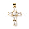 Brass Cubic Zirconia Pendant ZIRC-C021-33G-1