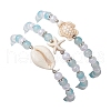 3Pcs 3 Styles Round Acrylic & Glass Beaded Stretch Bracelet Sets BJEW-JB10730-02-5