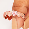 Mother's Day Rings Heart Alloy Pave Cubic Zirconia Finger Rings for Women FS-WGA8193-03-3