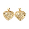 Brass Cubic Zirconia Pendants KK-G453-18G-2