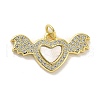 Brass Micro Pave Clear Cubic Zirconia Pendants KK-K365-13A-G-1