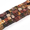 Natural Polychrome Jasper/Picasso Stone/Picasso Jasper Beads Strands G-T140-45A-4