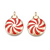 Rack Plating Alloy Enamel Pendants ENAM-T011-188-2