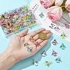 100Pcs Acrylic Alloy Pendants PALLOY-CJ00045-4