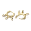 Rack Plating Brass Pave Cubic Zirconia Dangle Huggie Hoop Earrings for Women EJEW-C097-18G-3