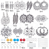 SUNNYCLUE DIY Woven Net/Web Chandelier Earrings Making Kits DIY-SC0012-009-2