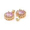 Brass Micro Pave Cubic Zirconia Charms KK-E068-VC423-3