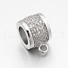 Rack Plating Brass Micro Pave Cubic Zirconia Tube Bails ZIRC-I012-01P-RS-1