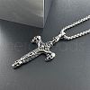 Fashionable Stainless Steel Gothic Skull Cross Pendant Necklaces for Men KE0152-2