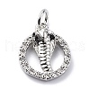 Brass Micro Pave Cubic Zirconia Charms ZIRC-F131-12P-1