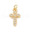 Brass Micro Pave Cubic Zirconia Charms KK-C012-41G-1