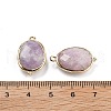 Natural Lepidolite Faceted Oval Connector Charms G-H323-02G-14-2