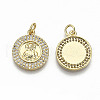 Brass Micro Pave Clear Cubic Zirconia Pendants ZIRC-S067-128-NF-2