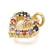 Rack Plating Brass Micro Pave Cubic Zirconia Pendants ZIRC-F142-14B-G-2